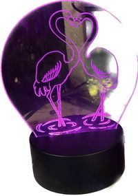 Lasergravur-AcrylGlas-Flamingo-LED