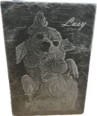 Lasergravur-Schieferplatte-Fotogravur-Hund-Lucy