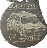 Lasergravur-Schieferplatte-Golf1-Nordschleife-Fotogravur-Textgravur-Werbetafel-Laserhund